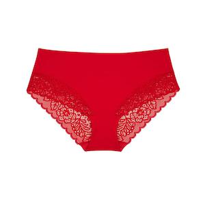 Lily Lace Midi Brief - Ruby Red