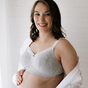 Maternity Bras: Cotton Maternity Bra - Grey Marl