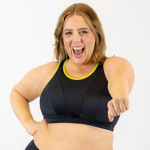 Wirefree Bras: Sports Bra - Premium Support - Raven