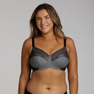 All Bras: Print Wirefree Premium Support Bra - Black Pebble