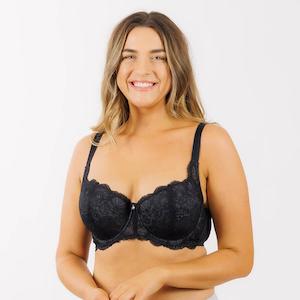 E Cup Bras: Baroque Contrast Lace Padded Full Cup Bra