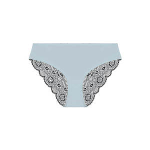 Blue Graphite: Alyssum Lace Bum Bikini Brief - Blue Graphite