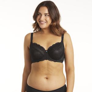 En Forme Bras: Peony Lace Full Cup Bra - Black