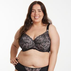 Radiate Lace Premium Support Bra - Blush Black