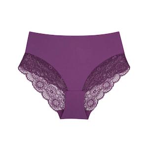 Midi Brief: Peony Lace Midi Brief - Purple Wineberry