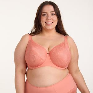 Lily Lace Premium Support Bra - Terra Cotta