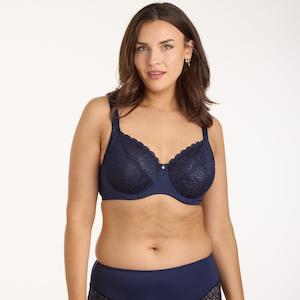 En Forme Bras: Lily Lace Full Cup Bra - Navy