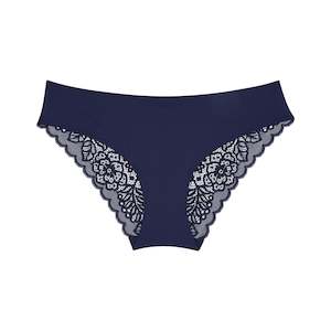 Bikini Brief: Lily Lace Bum Bikini Brief - Navy