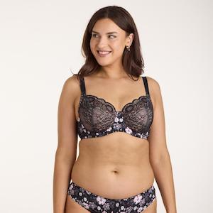 Print Full Cup Bra - Black Bloom
