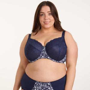 En Forme Bras: Print Premium Support Bra - Mystic Navy