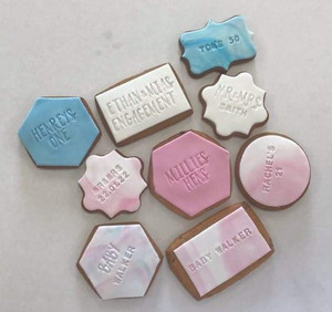 Products: Stamped Personalised Cookies Rosebowl Cafe & Bake