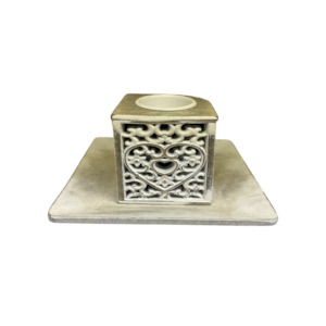 Candle Holders: Heartfelt Glow Wooden Candle Holder