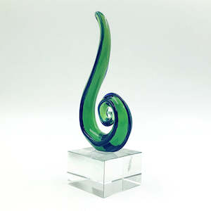 Emerald Koru Glass Sculpture