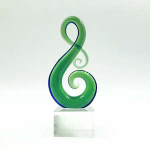 Emerald Harmony Double Koru Sculpture