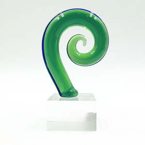Kiwiana And Souvenirs: Emerald Glass Koru Sculpture