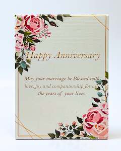 Blissful Anniversary Floral Plaque