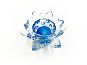 Ornaments: Crystal Lotus T light Candle Holder