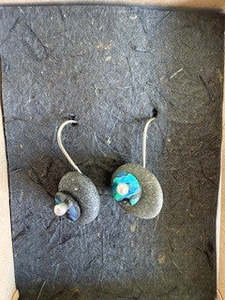 Stone Arrow Earrings: Stone Arrow earrings Beachstone Paua Drop