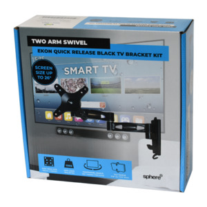 Audio Visual Tv: Sphere Ekon Black TV Bracket - 2 Arm Swivel