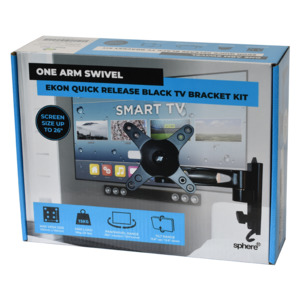 SPHERE Ekon Quick Release Black TV Bracket Kit - One Arm Swivel