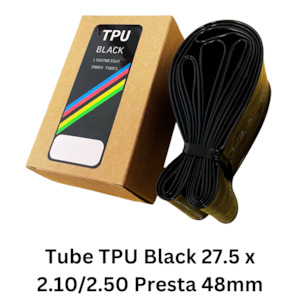 Tubes: Tube TPU Black 27.5 x 2.10/2.50 Presta 48mm