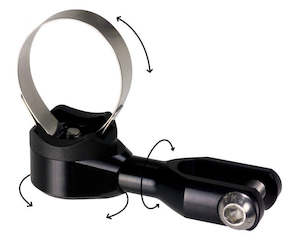 SON Rear light rack mount, 50 mm screw spacing, black / clear