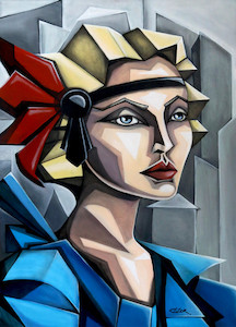 Products: Lady in Blue - limited edition fine art print HayleyElliottKernot