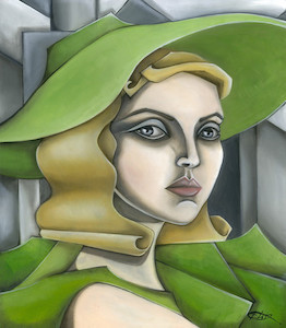 Products: Lady in Green - Archival, limited edition print HayleyElliottKernot