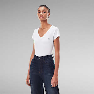 Tops: G-STAR Eyben Slim V Tee 'White'