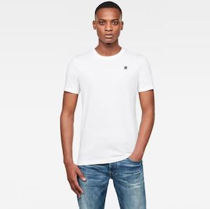 Mens Tops: G-STAR Premium Slim Tee Crew Neck 'White'