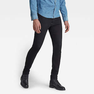 Mens Jeans: G-STAR Revend Skinny Nero ‘Pitch Black’
