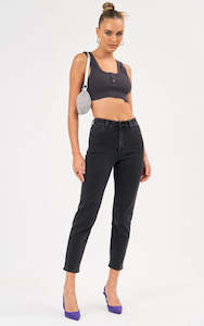 Womens Jeans: ABRAND 94 High Slim 'Faded Black'