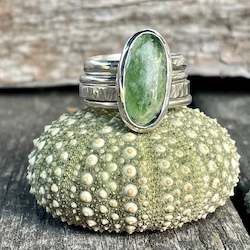 Marsden Flower Greenstone & Sterling Silver Unity Ring