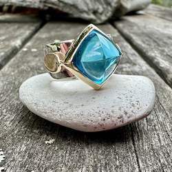 Rings: Swiss blue topaz Amore ring