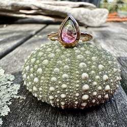 Watermelon tourmaline ring