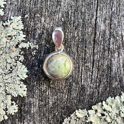 8mm Marsden Flower greenstone and sterling silver pendant