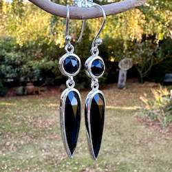 Earrings: 2 Tier Black Onyx Drop Earrings