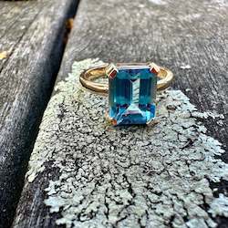 Swiss blue topaz ring