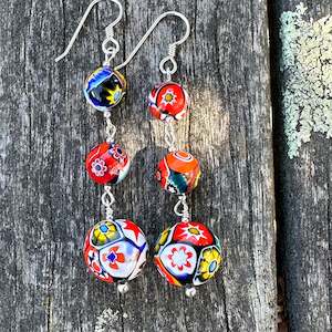 Vintage Glass: Vintage millefiore earrings