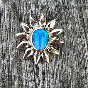 Opal: Australian Boulder opal flower pendant
