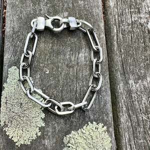 Mens Jewellery: Heavy oxidised sterling silver bracelet