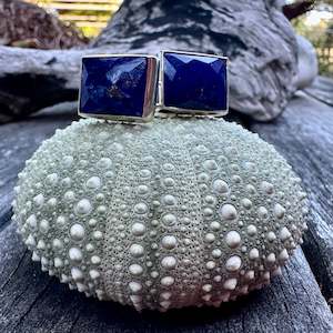 Faceted lapis lazuli cufflinks