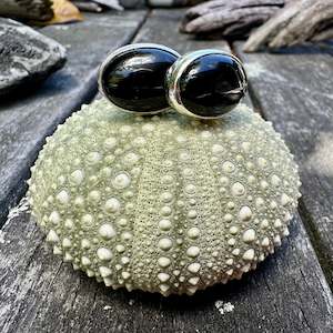 Oval black onyx cufflinks