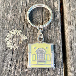 New Regent Street Keyring, Sterling Silver and Glass Enamel, Pastel Yellow
