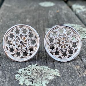 Mens Jewellery: Sterling Silver Rose Window Cufflinks