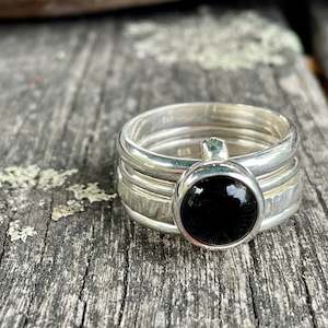 Heavy Black Onyx Unity Ring
