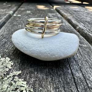 Sterling silver & 9 ct gold unity ring