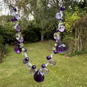 Amethyst and peridot briolette necklace