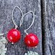Red Venetian glass earrings