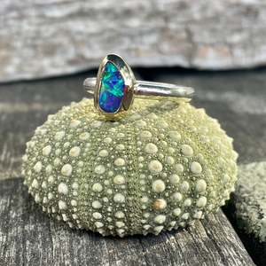 Australian Boulder opal ring